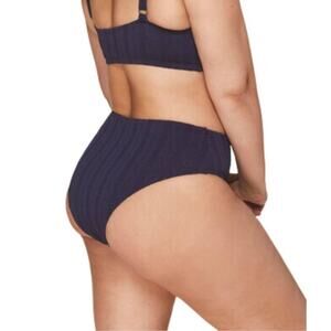 Andie Swim The 90s High Waisted Navy Bikini Bottom NWT Size Small